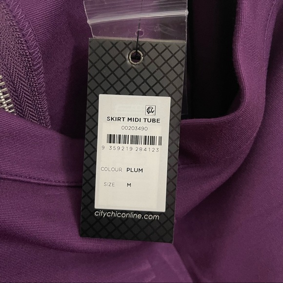 City Chic Midi Tube Skirt - Plum - Size 18 (M) NWT - Picture 8 of 8
